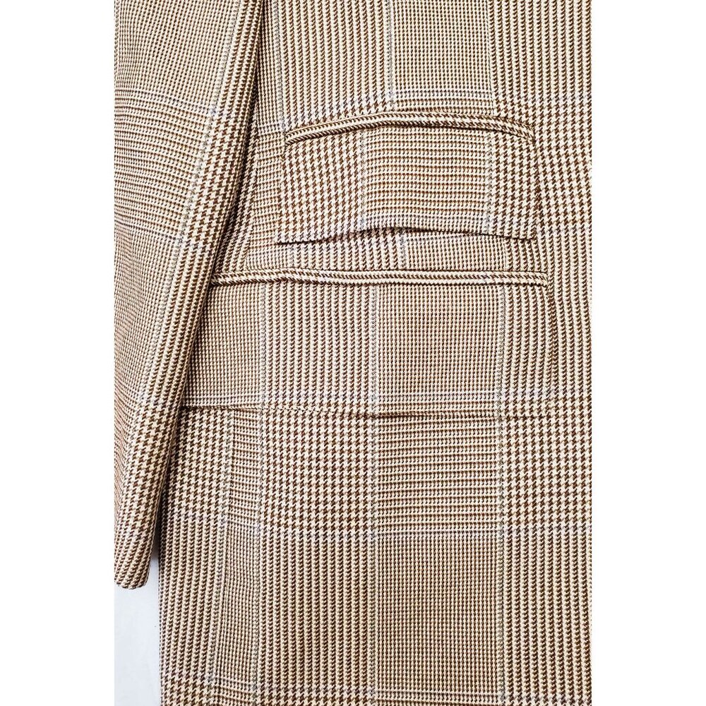 Polo Ralph Lauren Mens Glen Plaid Cashmere Silk Tan Brown Blazer Italy 44 R - Picture 5 of 9